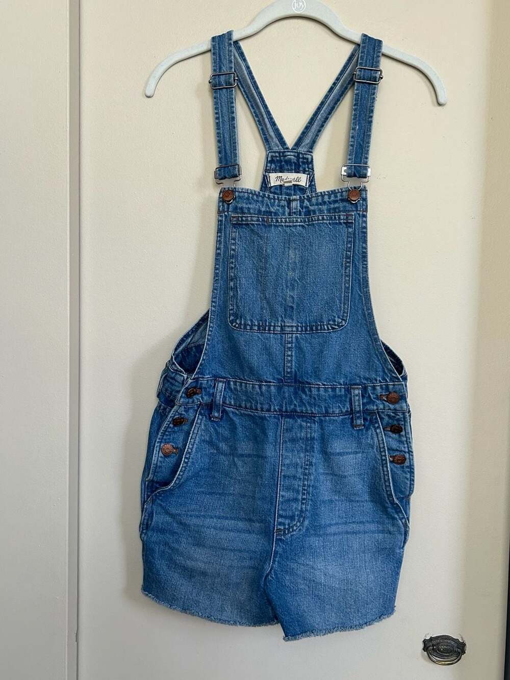 Madewell Adirondack Short Denim Overalls in Isley Wash Size S